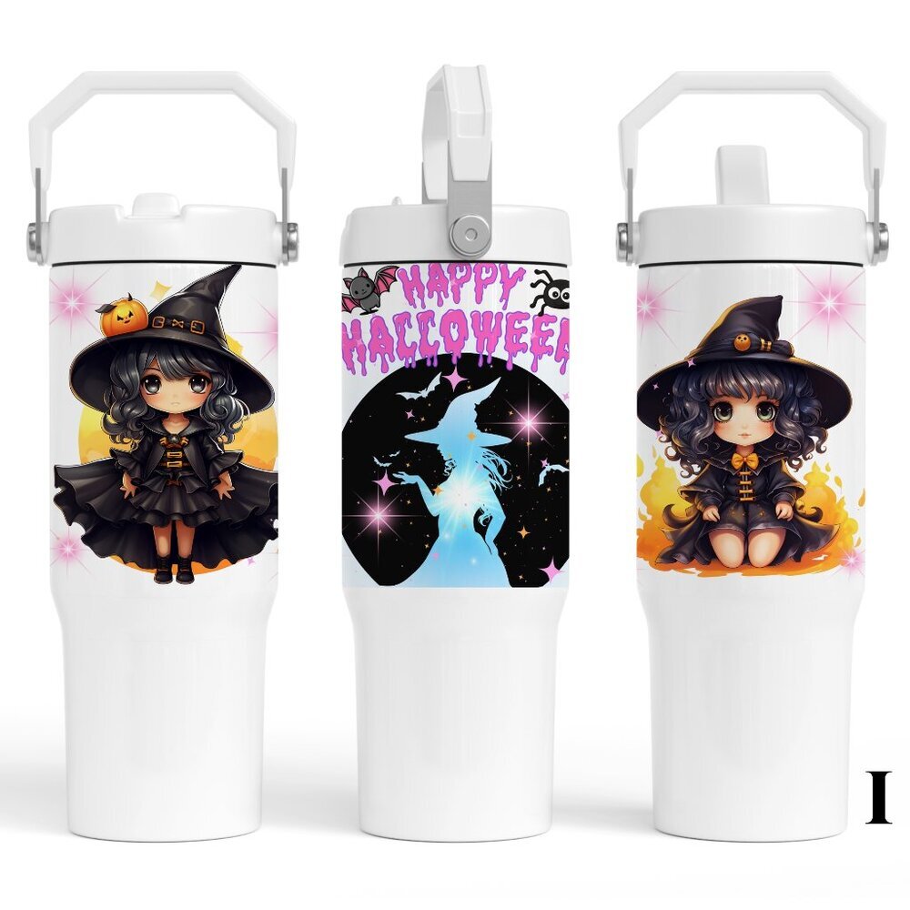 Halloween 30 oz Tumbler with flip straw, Horror Friends, Scary Horror Character